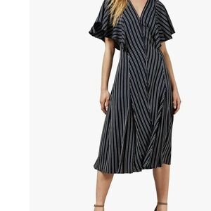 Ted Baker Flissie zip-front striped midi dress